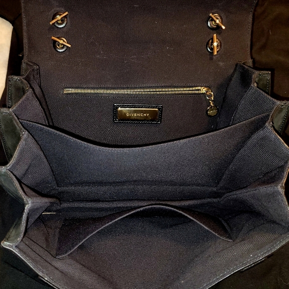 Givenchy Vintage Suede and Leather Handbag with Gold-Tone Chain Hardware Black - Picture 11 of 15